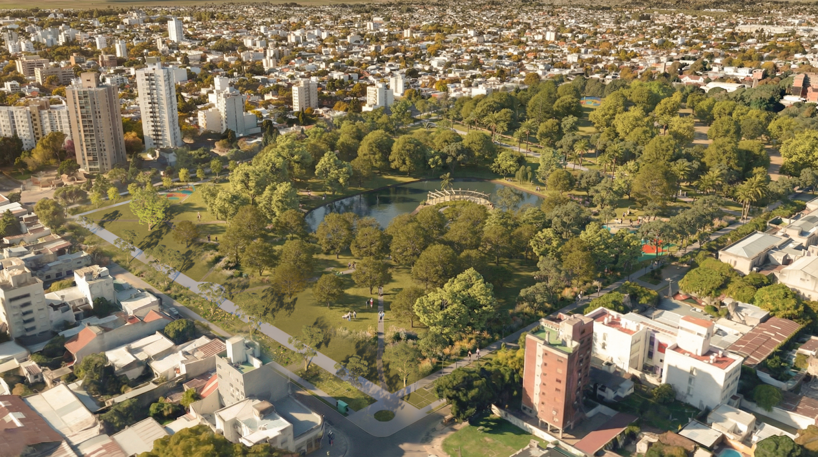 Vista del Parque Saavedra proyectado